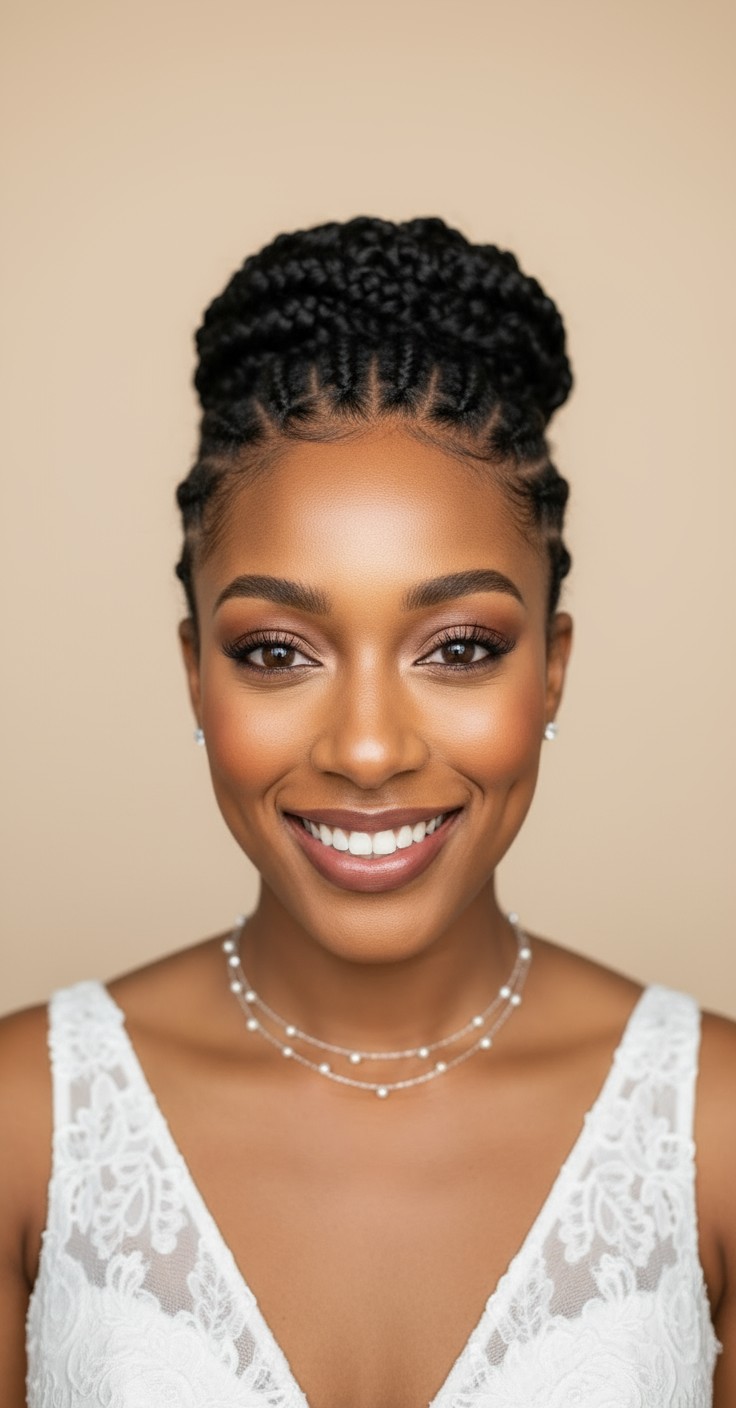 After Plait Updo Wedding